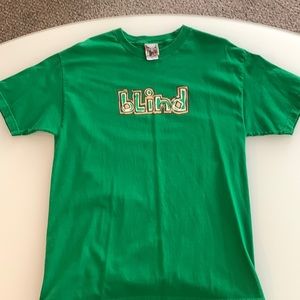 Green Blind T-shirt. Size large 100% Cotton.